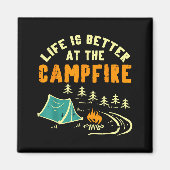 Life Better Campfire Camng Camper Boys Girl Kids M Magneet (Voorkant)