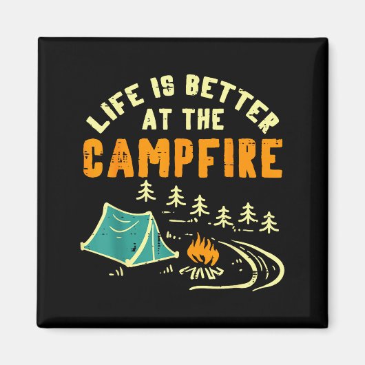 Life Better Campfire Camng Camper Boys Girl Kids M Magneet (Voorkant)