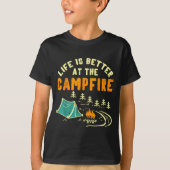 Life Better Campfire Camng Camper Boys Girl Kids M T-shirt (Voorkant)