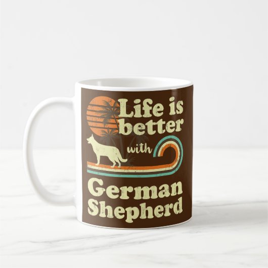 Life Better German Shepherd K9  hond Koffiemok (Links)