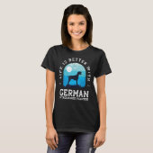 Life Better German Wirehaered Pointer Blue T-shirt (Voorkant volledig)