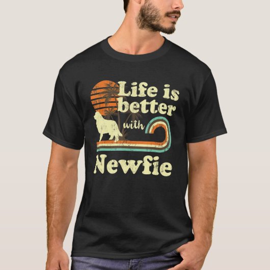 Life Better Newfoundland Newfie  Dog Ma Da T-shirt (Voorkant)