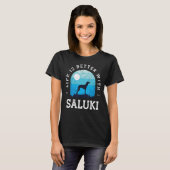 Life Better Saluki Blue Dog papa T-shirt (Voorkant volledig)
