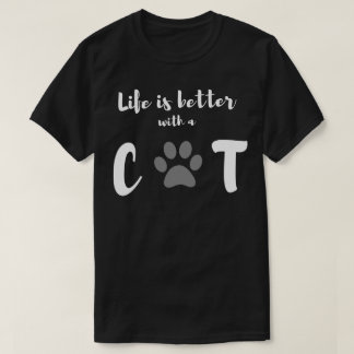 life better with a cat t-shirt
