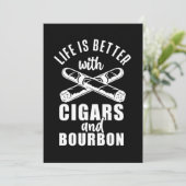 Life Better With Cigars Bourbon Smoke Cigar Lover Kaart (Staand voorkant)