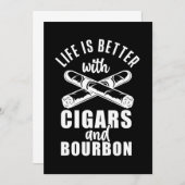 Life Better With Cigars Bourbon Smoke Cigar Lover Kaart (Voorkant / Achterkant)