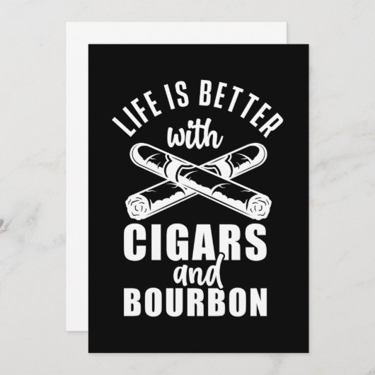 Life Better With Cigars Bourbon Smoke Cigar Lover Kaart (Voorkant / Achterkant)