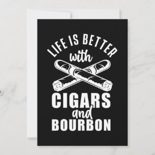Life Better With Cigars Bourbon Smoke Cigar Lover Kaart