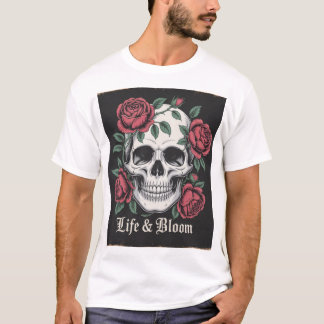 Life & Bloom - Schedel en Rozen Gotische kunst T-shirt