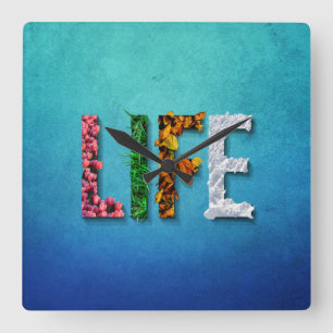 Life Blue Sky Water Fruit Food Snow Zee Vierkante Klok