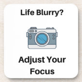 LIfe Blurry, pas uw focus aan op een Bier Onderzetter (Voorkant)