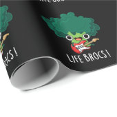 Life Brocs Funny Veggie Broccoli Pun Dark BG Cadeaupapier (Rol Hoek)