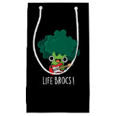 Life Brocs Funny Veggie Broccoli Pun Dark BG Klein Cadeauzakje (Voorkant)