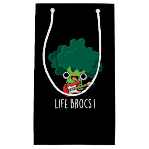 Life Brocs Funny Veggie Broccoli Pun Dark BG Klein Cadeauzakje