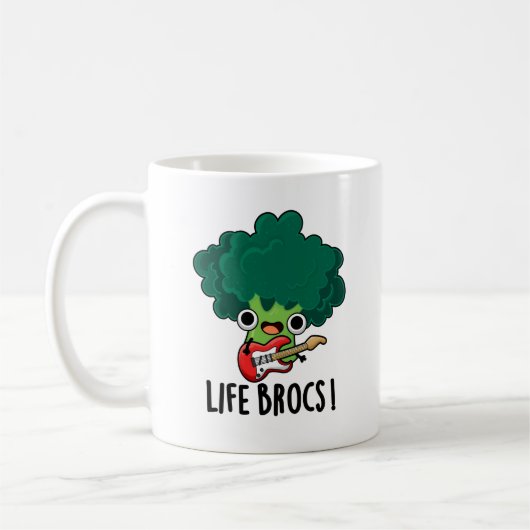 Life Brocs Funny Veggie Broccoli Pun Koffiemok (Links)