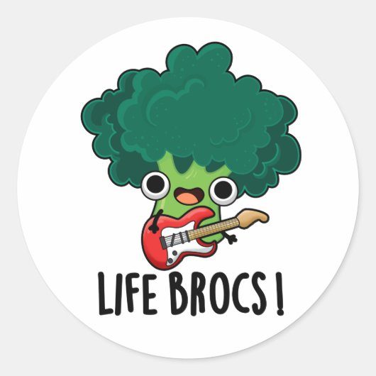 Life Brocs Funny Veggie Broccoli Pun Ronde Sticker (Voorkant)