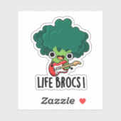 Life Brocs Funny Veggie Broccoli Pun Sticker (Vel)