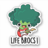 Life Brocs Funny Veggie Broccoli Pun Sticker (Voorkant)