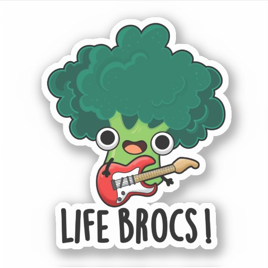 Life Brocs Funny Veggie Broccoli Pun Sticker (Voorkant)