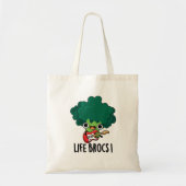 Life Brocs Funny Veggie Broccoli Pun Tote Bag (Voorkant)