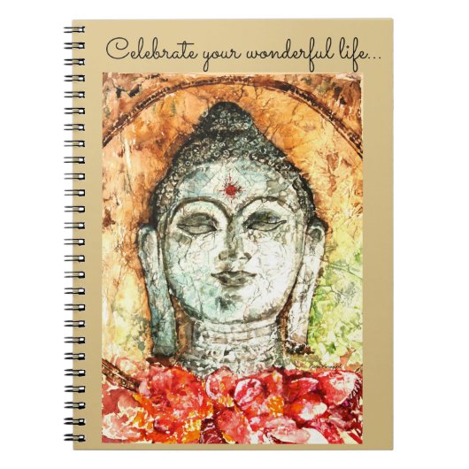 Life Buddha Waterverf Art Spiral Notebook Notitieboek (Voorkant)