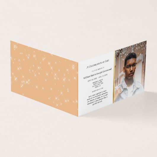 Life Celebration Elegant en Graceful Funeral Kaart (Buitenkant)