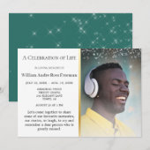 Life Celebration Elegant en Graceful Funeral Kaart (Voorkant / Achterkant)