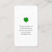 Life Celebration Memorial Begrafenis Kaart Visitekaartje (Achterkant)