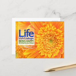 "Life challenges & Happiness" Inspirerend Quote Briefkaart