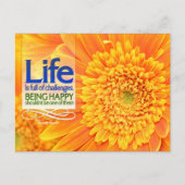 "Life challenges & Happiness" Inspirerend Quote Briefkaart (Voorkant)