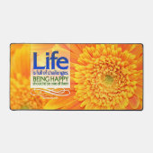 "Life challenges & Happiness" Inspirerend Quote Bureaumat (Voorkant)