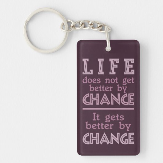 Life CHANGE aangepaste monogram sleutelketen Sleutelhanger (Voorkant)