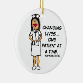 Life Changing Nurse Cartoon Keramisch Ornament (Rechts)
