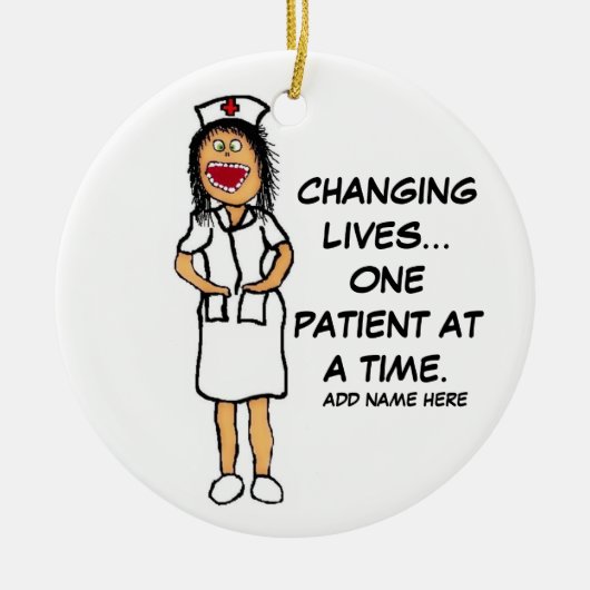 Life Changing Nurse Cartoon Keramisch Ornament (Voorkant)