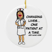 Life Changing Nurse Cartoon Keramisch Ornament (Achterkant)