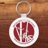 Life Coach - Aangepaste rode en witte Logo Sleutelhanger (Voorkant)