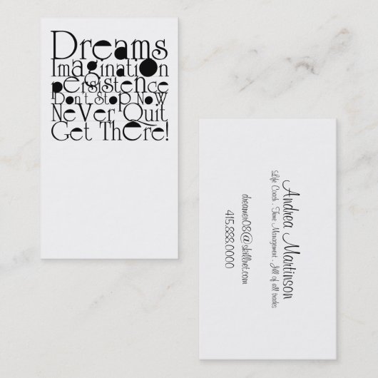 Life Coach-adviseur Visitekaartje (Voorkant / Achterkant)