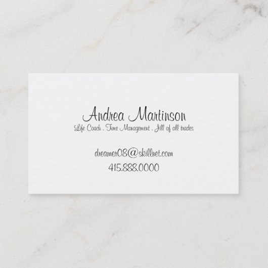 Life Coach-adviseur Visitekaartje (Achterkant)