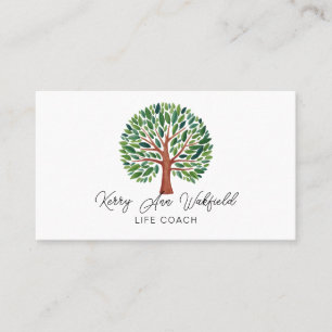 Life coach boom van het leven therapeut yoga heale visitekaartje