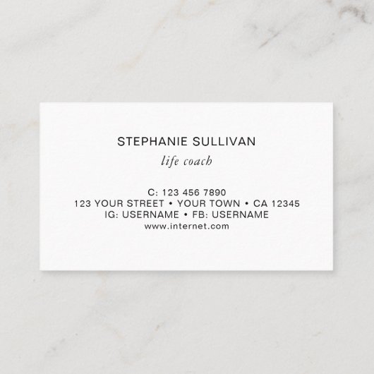 Life Coach Botanisch Visitekaartje (Achterkant)