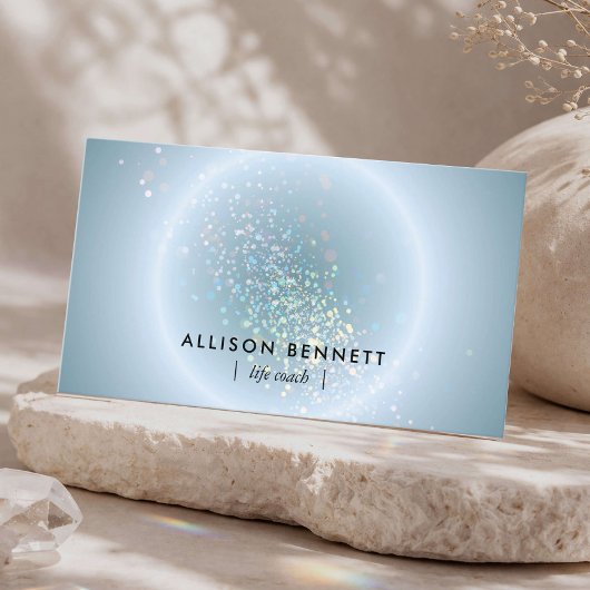 Life Coach Celestial Glow Minimal Dusty Blue Visitekaartje