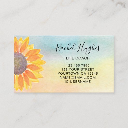 Life Coach Colorful Floral Visitekaartje (Voorkant)