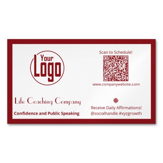 Life Coach Company Logo Visitekaartje Magnet Magnetisch Visitekaartje (Voorkant)