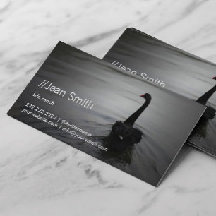 Life Coach Counselor Elegant Black Swan Visitekaartje