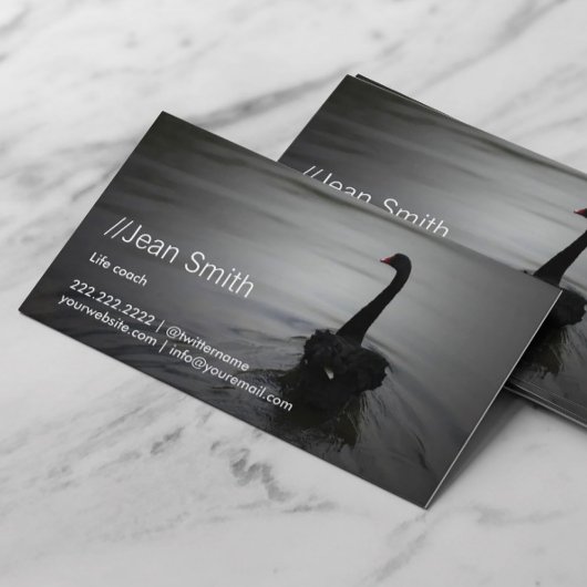 Life Coach Counselor Elegant Black Swan Visitekaartje