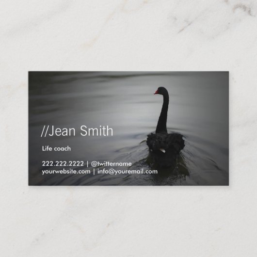 Life Coach Counselor Elegant Black Swan Visitekaartje (Voorkant)