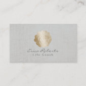 Life Coach Counselor Gold Succulent Classy Linnen Visitekaartje (Voorkant)