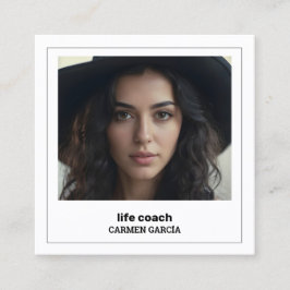 Life Coach Custom Foto QR Vierkante Visitekaartje
