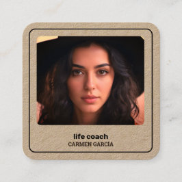 Life Coach Custom QR & Foto Vierkante Visitekaartje