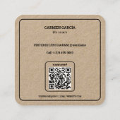 Life Coach Custom QR & Foto Vierkante Visitekaartje (Achterkant)